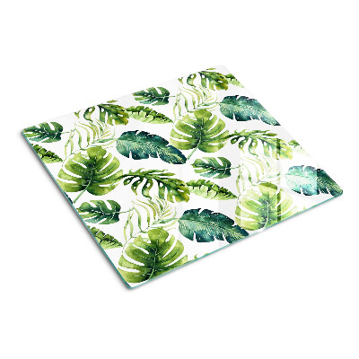 Tábua para corte Folhas de Monstera em tons de verde