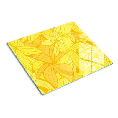 Tábua para corte Folhas amarelas em estilo tropical