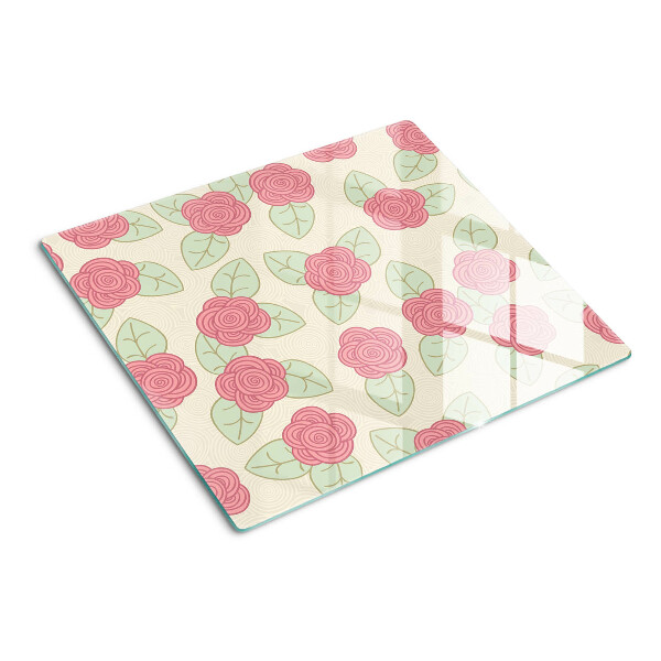 Tábua para corte Rosas nas folhas