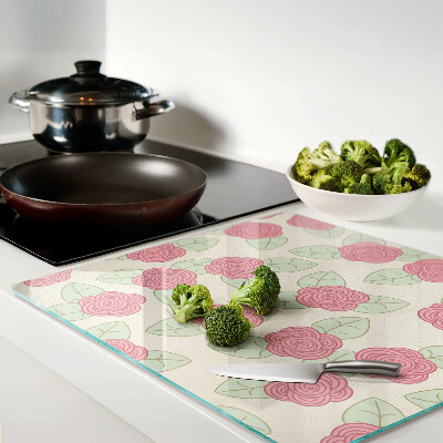 Tábua para corte Rosas nas folhas