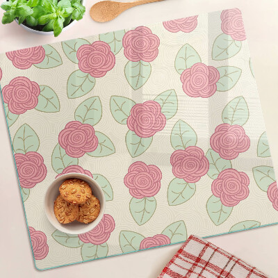 Tábua para corte Rosas nas folhas