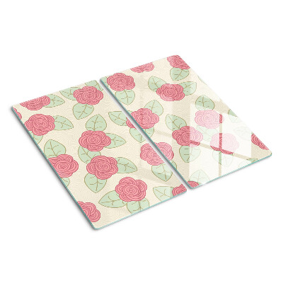 Tábua para corte Rosas nas folhas