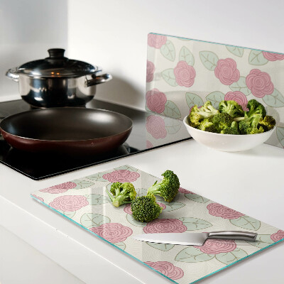 Tábua para corte Rosas nas folhas