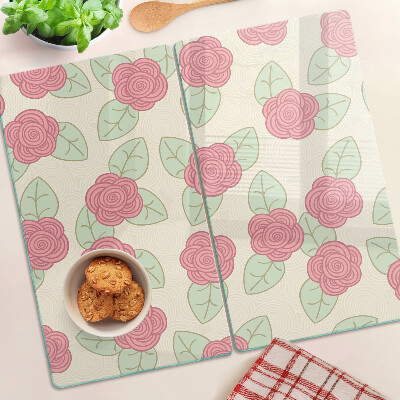 Tábua para corte Rosas nas folhas