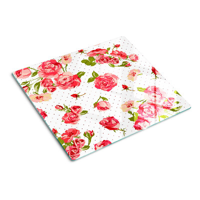 Tábua para corte Rosas em um fundo branco