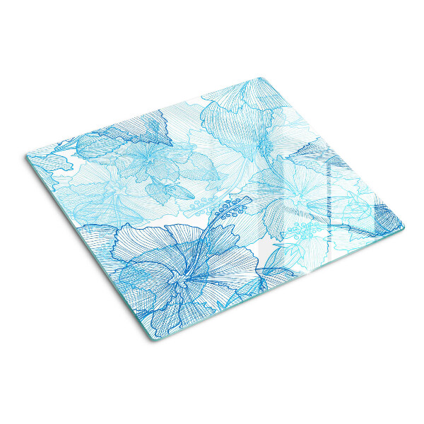 Tábua para corte Padrão floral em tons de azul
