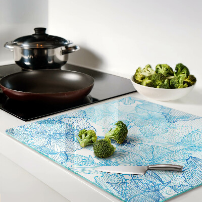 Tábua para corte Padrão floral em tons de azul