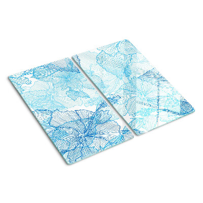 Tábua para corte Padrão floral em tons de azul