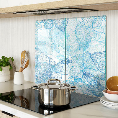 Tábua para corte Padrão floral em tons de azul