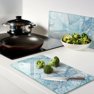 Tábua para corte Padrão floral em tons de azul