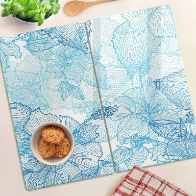 Tábua para corte Padrão floral em tons de azul