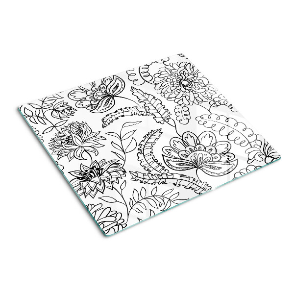 Tábua para corte Padrão de rabiscos florais