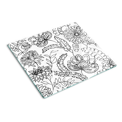 Tábua para corte Padrão de rabiscos florais