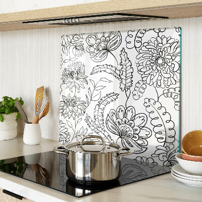 Tábua para corte Padrão de rabiscos florais