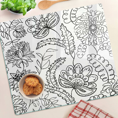 Tábua para corte Padrão de rabiscos florais