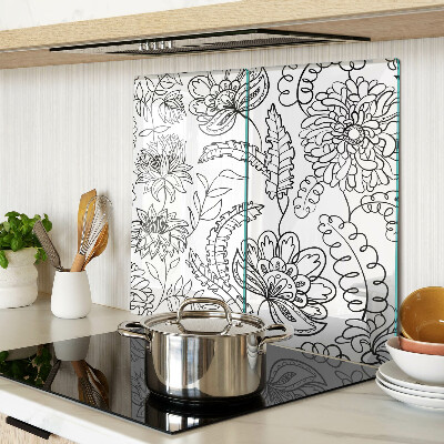 Tábua para corte Padrão de rabiscos florais