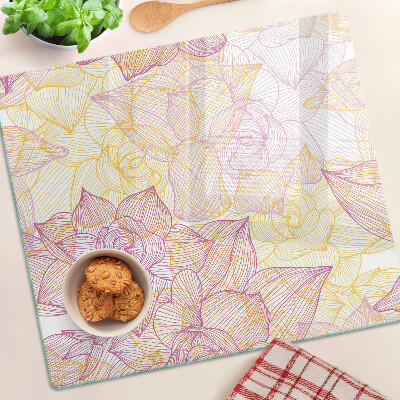 Tábua para corte Padrão floral em cores pastel