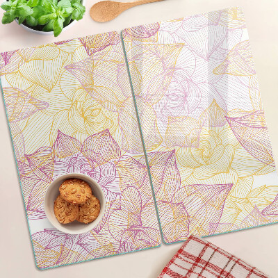 Tábua para corte Padrão floral em cores pastel