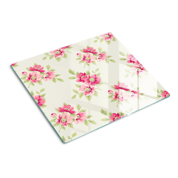 Tábua para corte Flores em tons de rosa