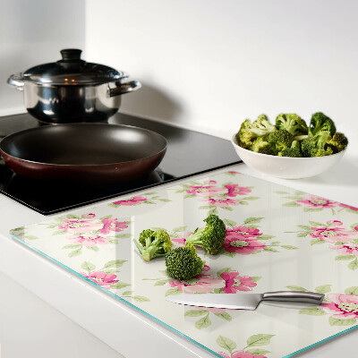 Tábua para corte Flores em tons de rosa