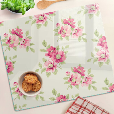 Tábua para corte Flores em tons de rosa