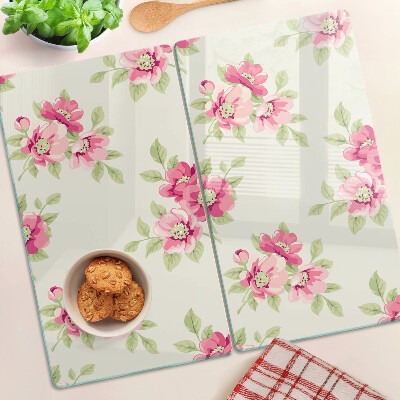 Tábua para corte Flores em tons de rosa