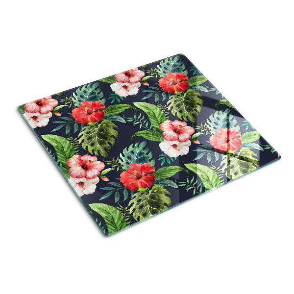 Tábua para cozinha Flores tropicais com folhas