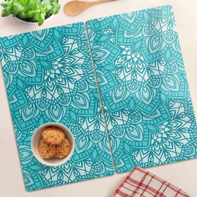 Tábua para corte Padrão de mandala em tons de azul