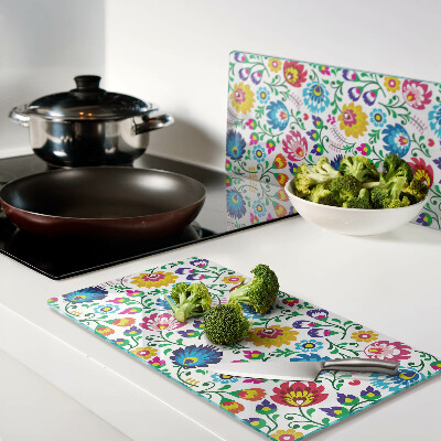 Tábua para corte Padrão floral folclórico