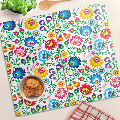 Tábua para corte Padrão floral folclórico