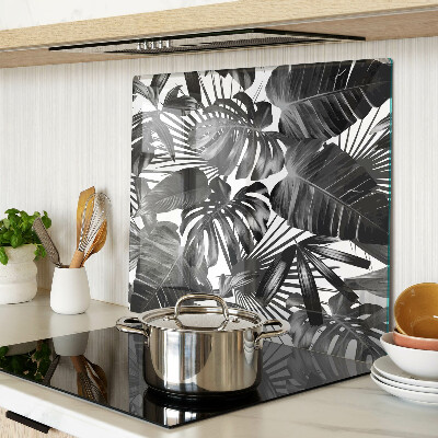 Tábua para cozinha Folhas tropicais em preto e branco