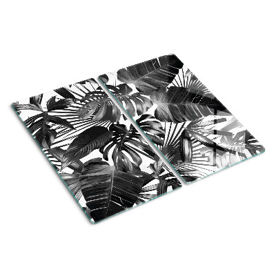 Tábua para cozinha Folhas tropicais em preto e branco