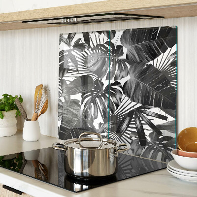 Tábua para cozinha Folhas tropicais em preto e branco
