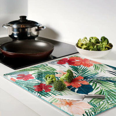 Tábua para cozinha Motivo de planta tropical com flores