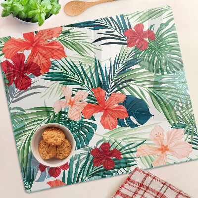 Tábua para cozinha Motivo de planta tropical com flores