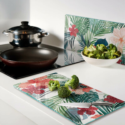 Tábua para cozinha Motivo de planta tropical com flores