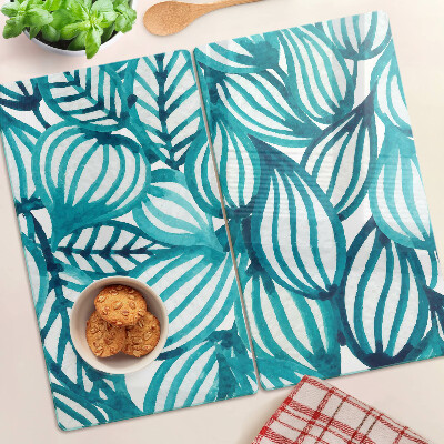Tábua para corte Folhas em tons de turquesa