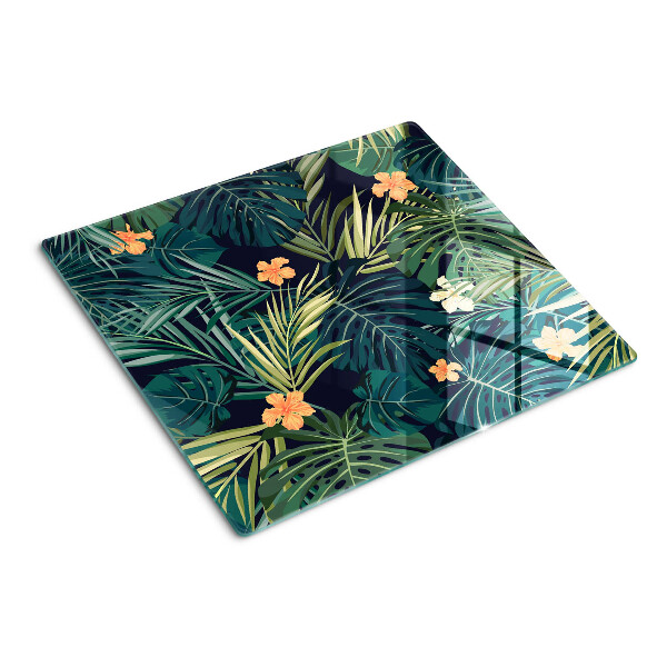 Tábua para corte Padrão tropical com folhas e flores