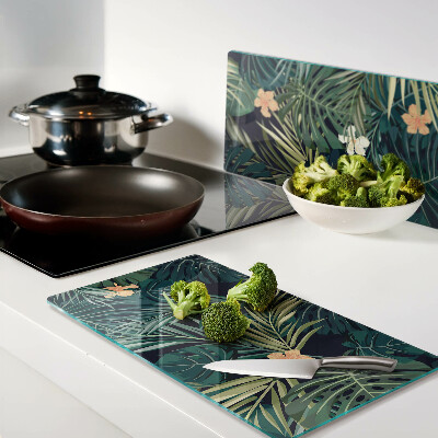 Tábua para corte Padrão tropical com folhas e flores