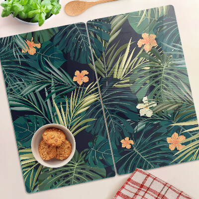 Tábua para corte Padrão tropical com folhas e flores