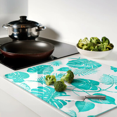 Tábua para cozinha Folhas tropicais em tons de verde