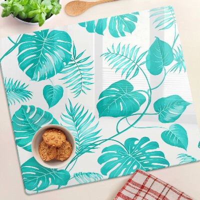 Tábua para cozinha Folhas tropicais em tons de verde