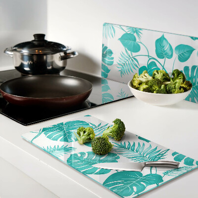 Tábua para cozinha Folhas tropicais em tons de verde