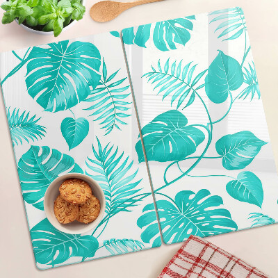 Tábua para cozinha Folhas tropicais em tons de verde