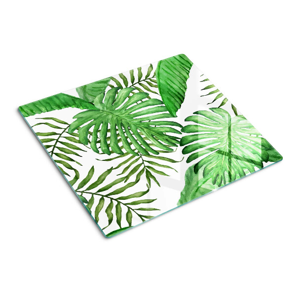 Tábua para corte Folhas tropicais em tons de verde