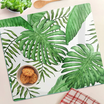 Tábua para corte Folhas tropicais em tons de verde