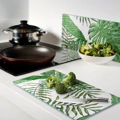 Tábua para corte Folhas tropicais em tons de verde