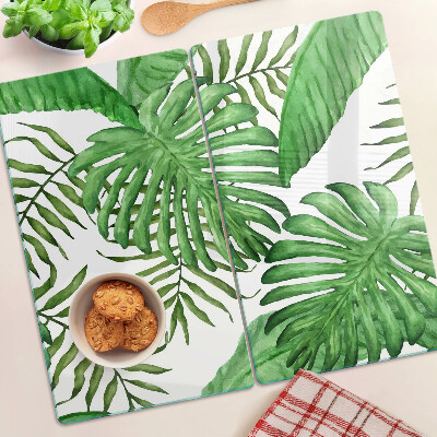 Tábua para corte Folhas tropicais em tons de verde