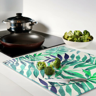 Tábua para cozinha Folhas de palmeira em estilo aquarela