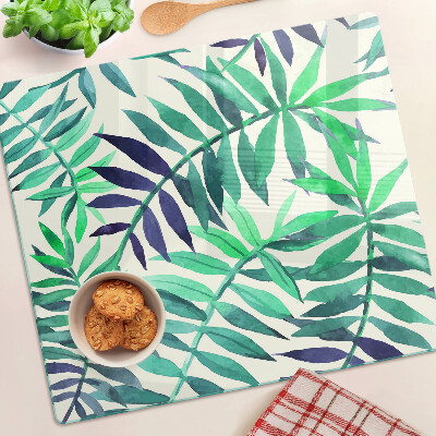 Tábua para cozinha Folhas de palmeira em estilo aquarela